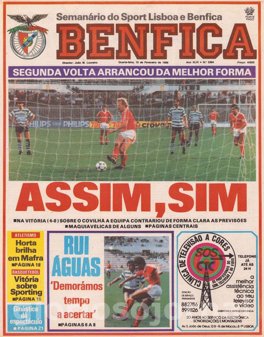 jornal o benfica 2364 1988-02-10